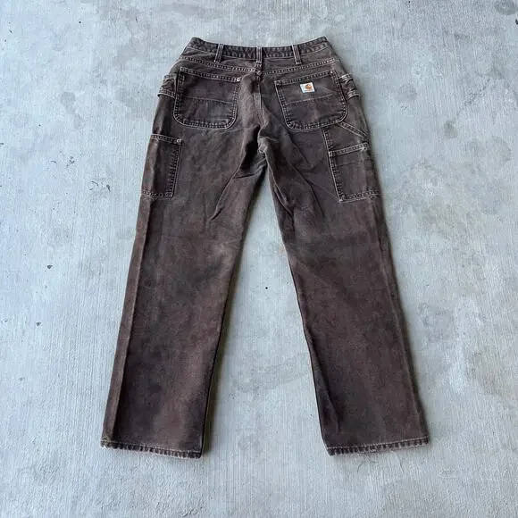 Carhartt WOMENS brown double knee work wear carpenter pants - Picture 5 of 7